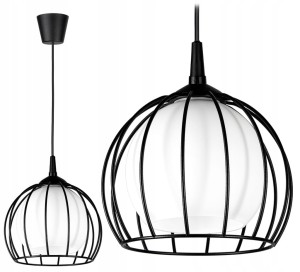 Szklana lampa sufitowa kula 1xE27  