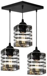 Lampa sufitowa ze szklanym kloszem 3xE27