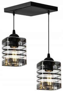 Szklana lampa sufitowa 2xE27 