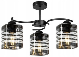 SZKLANA LAMPA WISZĄCA SUFITOWA KULA 3xE27