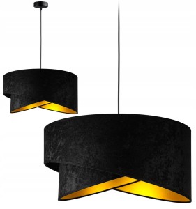 Lampa wisząca z welurowym abażurem 1xE27