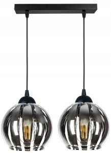 Modna lampa sufitowa szklana kula 2xE27