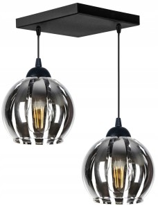 Modna lampa sufitowa szklana kula 2xE27