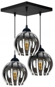 Modna lampa sufitowa szklana kula 3xE27