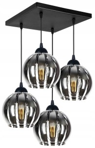 Modna lampa sufitowa szklana kula 4xE27