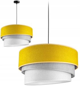 Lampa wisząca z miłym w dotyku abażurem z tkanego materiału 1xE27