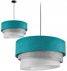 Lampa wisząca z miłym w dotyku abażurem z tkanego materiału 1xE27