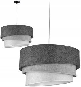 Lampa wisząca z miłym w dotyku abażurem z tkanego materiału 1xE27 