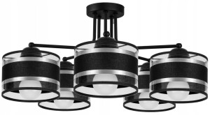 Nowoczesna lampa sufitowa z abażurami 5xE27