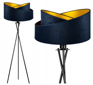 Stojąca lampa podłogowa trójnóg z welurowym abażurem 45CM