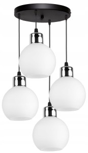 Szklana lampa wisząca KULE 4xE27