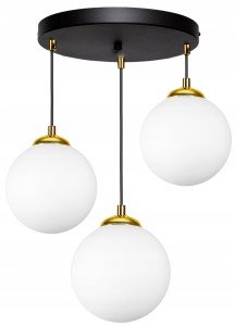 Lampa wisząca szklana KULE 3xE27 