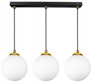 Szklana lampa wisząca KULE 3xE27 