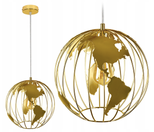Nowoczesna złota lampa wisząca GLOBUS w stylu loft