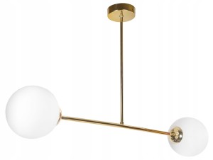 Nowoczesna złota lampa sufitowa z białymi kloszami w stylu loft
