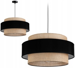 Lampa wisząca nowoczesna z jutowym abażurem w stylu BOHO 40cm